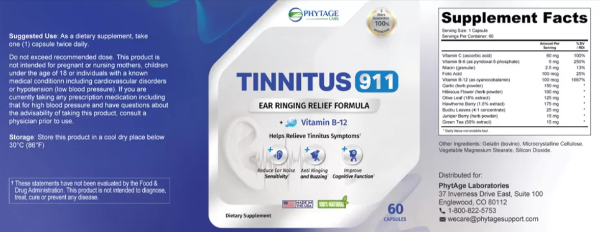 Tinnitus-911 Supplements Facts